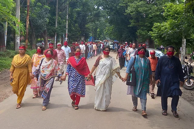 Teachers and students brought out a protest procession on the Jahangirnagar University campus on 30 July, 2024.